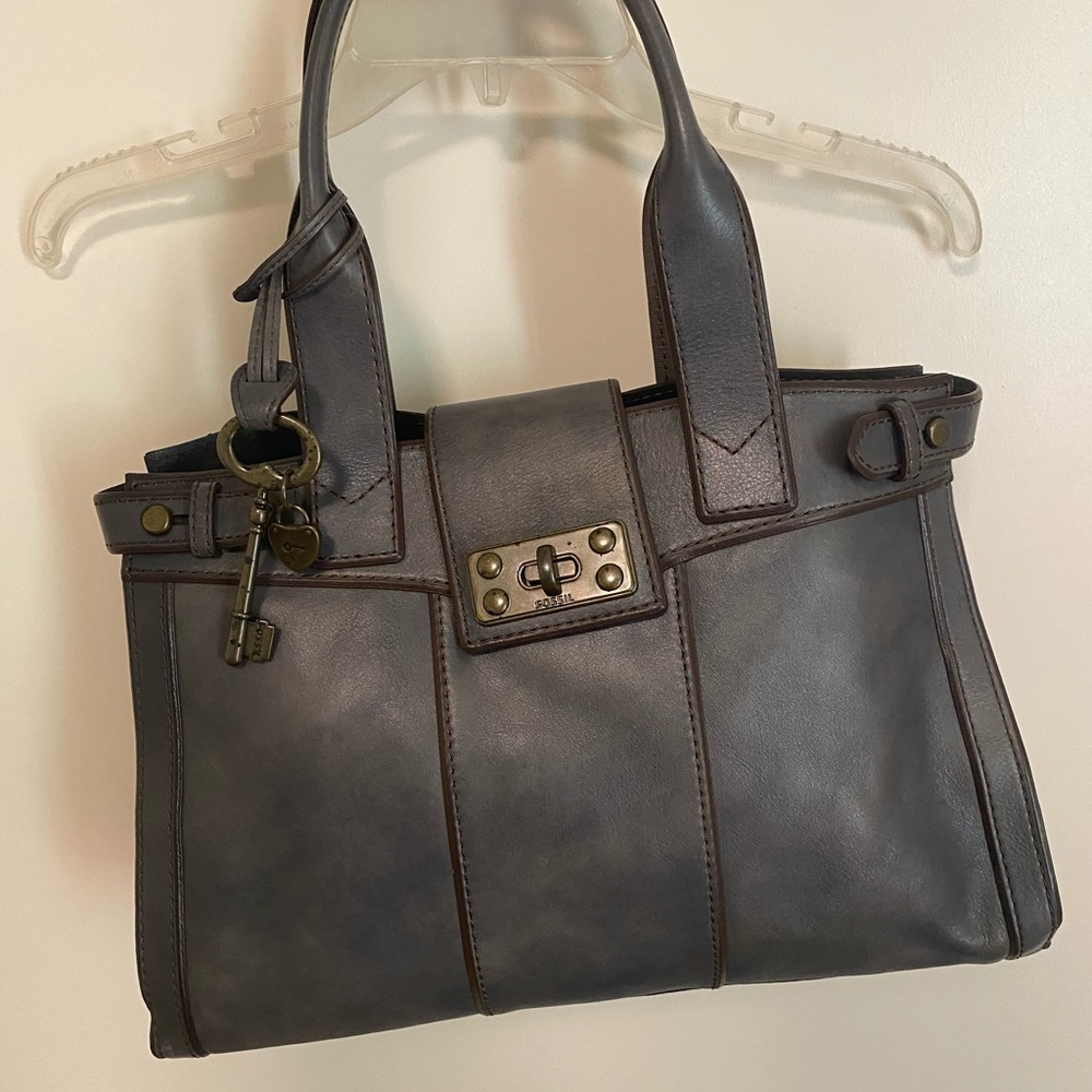 Blue/grey fossil leather purse